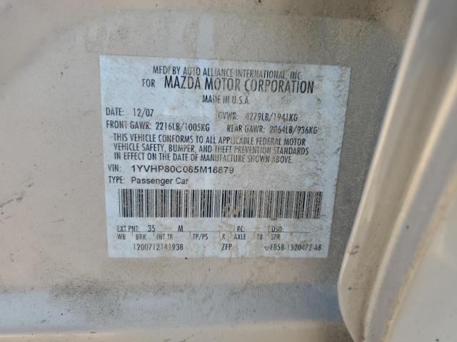 1YVHP80C085M18879 - 2008 MAZDA 6 I CREAM photo 12