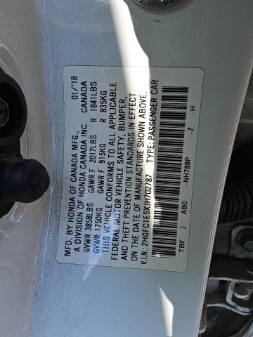 2HGFC1E5XJH702787 - 2018 HONDA CIVIC SI თეთრი ფოტო 13