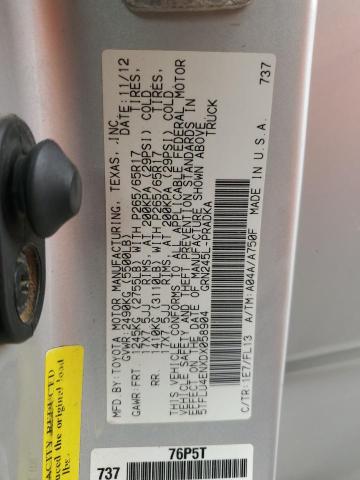 5TFLU4ENXDX058904 - 2013 TOYOTA TACOMA DOUBLE CAB 银色 照片 13