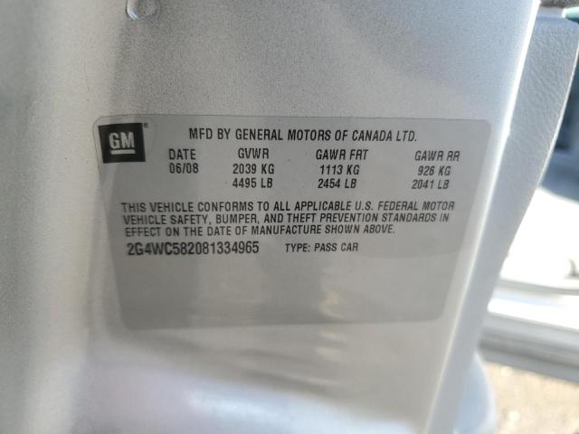 2G4WC582081334965 - 2008 BUICK LACROSSE CX فضي صورة 13