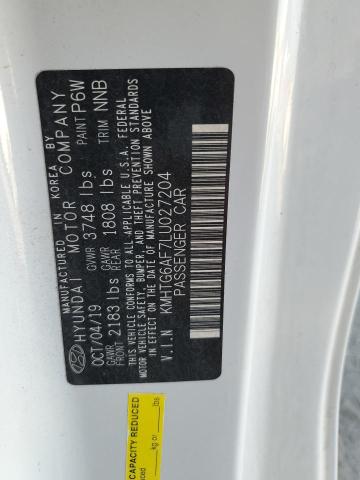 KMHTG6AF7LU027204 - 2020 HYUNDAI VELOSTER BASE Ақ фото 13