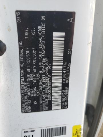 5TDKK3DC9FS597518 - 2015 TOYOTA SIENNA LE WHITE photo 12