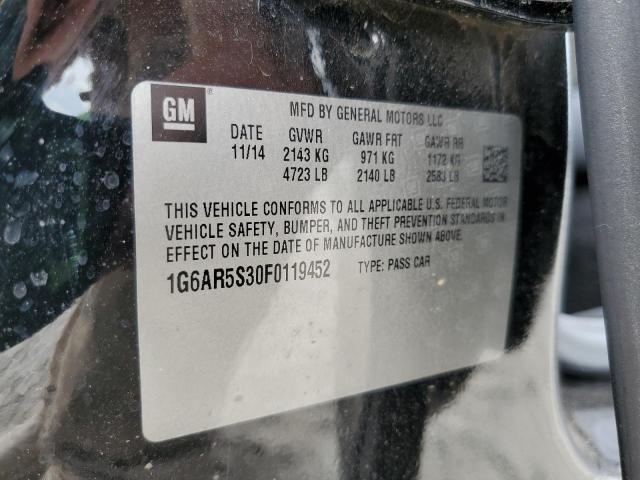 1G6AR5S30F0119452 - 2015 CADILLAC CTS LUXURY COLLECTION BLACK photo 12