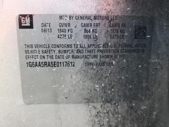 1G6AA5RA5E0117612 - 2014 CADILLAC ATS SILVER photo 12