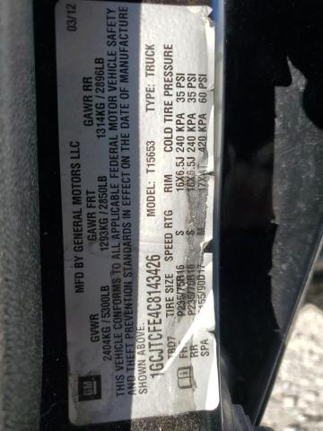 1GCJTCFE4C8143426 - 2012 CHEVROLET COLORADO LT BLACK photo 12