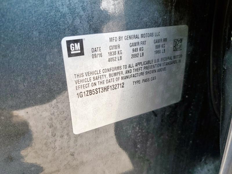 1G1ZB5ST3HF132712 - 2017 CHEVROLET MALIBU LS 石墨色 照片 12