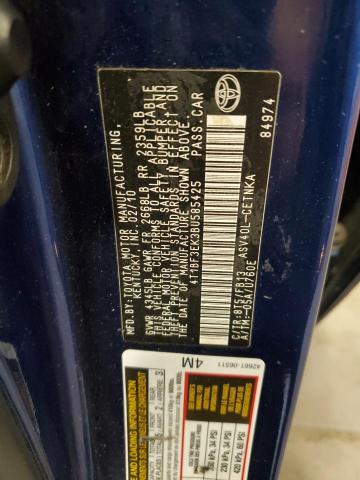 4T1BF3EK3BU585425 - 2011 TOYOTA CAMRY BASE BLUE photo 12