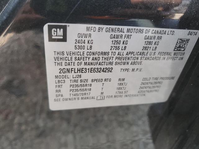 2GNFLHE31E6324292 - 2014 CHEVROLET EQUINOX LTZ BLACK photo 12