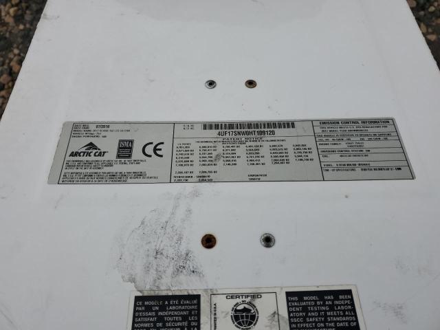4UF17SNW0HT109120 - 2017 ARCTIC CAT 800CC WHITE photo 10