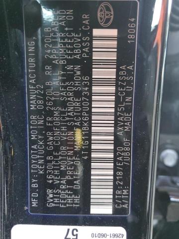 4T1G11BK6PU073436 - 2023 TOYOTA CAMRY SE NIGHT SHADE BLACK photo 12