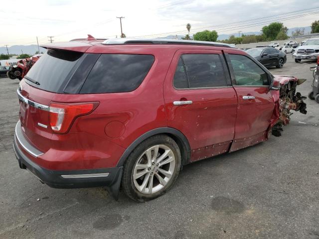 1FM5K7FH8JGC91048 - 2018 FORD EXPLORER LIMITED RED photo 3