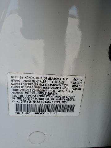 5FRYD4H48EB018677 - 2014 ACURA MDX TECHNOLOGY WHITE photo 13