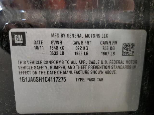 1G1JA6SH1C4117275 - 2012 CHEVROLET SONIC LS 黑色 照片 12