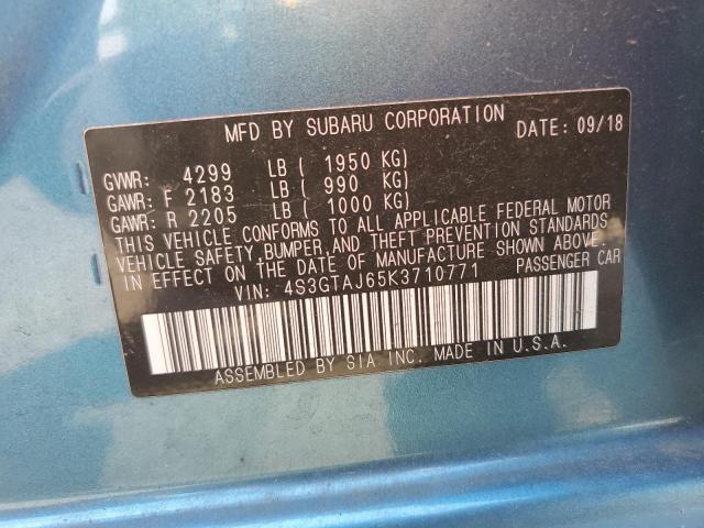 4S3GTAJ65K3710771 - 2019 SUBARU IMPREZA SPORT Mavi foto 12