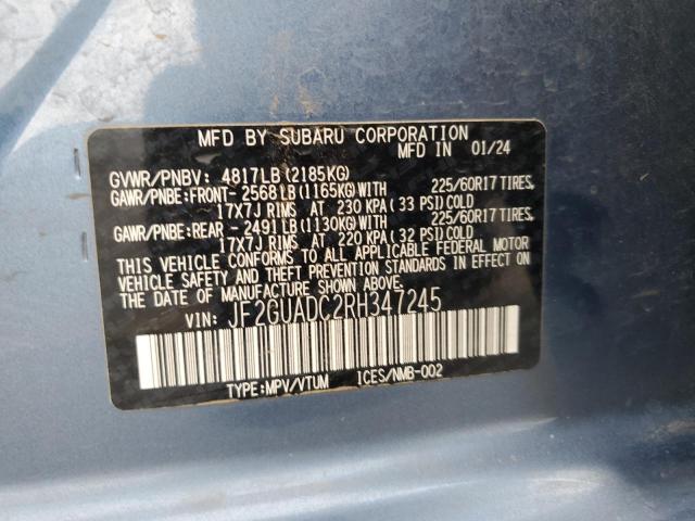 JF2GUADC2RH347245 - 2024 SUBARU CROSSTREK PREMIUM Blau Foto 14