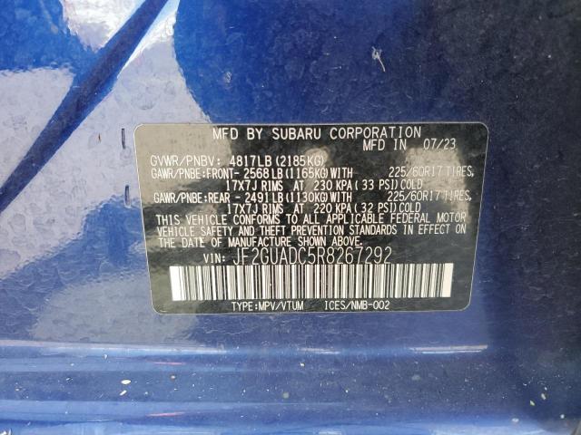 JF2GUADC5R8267292 - 2024 SUBARU CROSSTREK PREMIUM BLUE photo 14