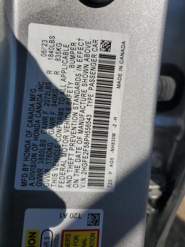2HGFE2F58PH556543 - 2023 HONDA CIVIC SPORT 银色 照片 12