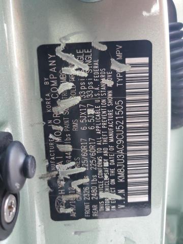 KM8JU3AC9CU521505 - 2012 HYUNDAI TUCSON GLS Verde foto 12