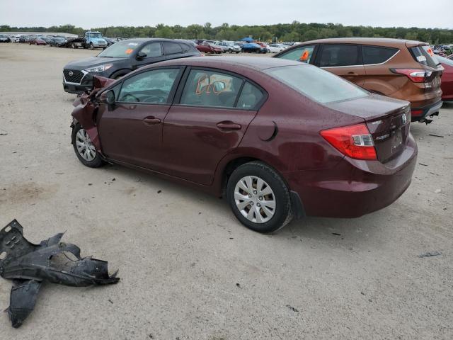 19XFB2F54CE099632 - 2012 HONDA CIVIC LX MAROON photo 2