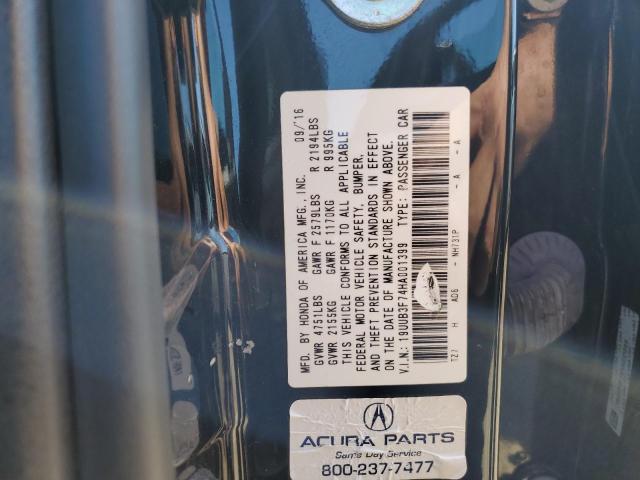 19UUB3F74HA001399 - 2017 ACURA TLX ADVANCE BLACK photo 12