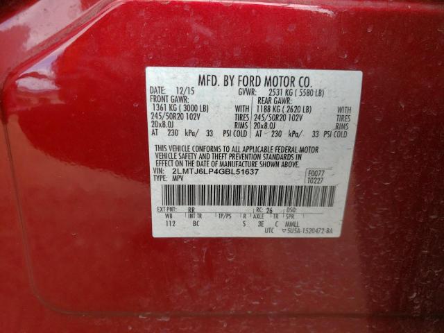 2LMTJ6LP4GBL51637 - 2016 LINCOLN MKX RESERVE Красный фото 14