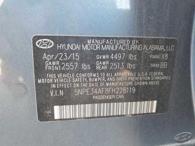 5NPE34AF8FH228119 - 2015 HYUNDAI SONATA SPORT BLUE photo 12