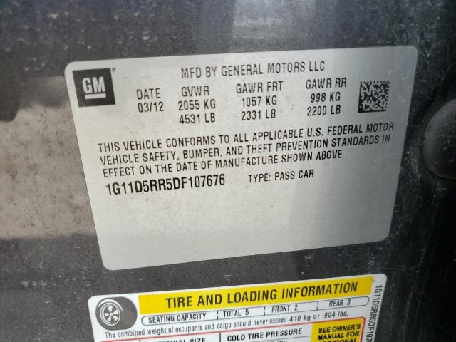 1G11D5RR5DF107676 - 2013 CHEVROLET MALIBU 1LT GRAY photo 13