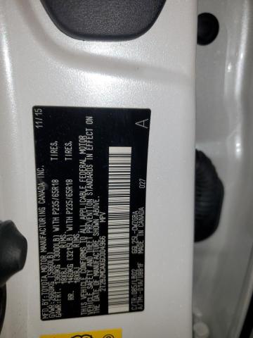 2T2BZMCAXGC004966 - 2016 LEXUS RX 350 BASE WHITE photo 14