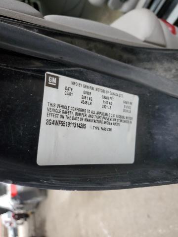 2G4WF551911314285 - 2001 BUICK REGAL GS Қара фото 12