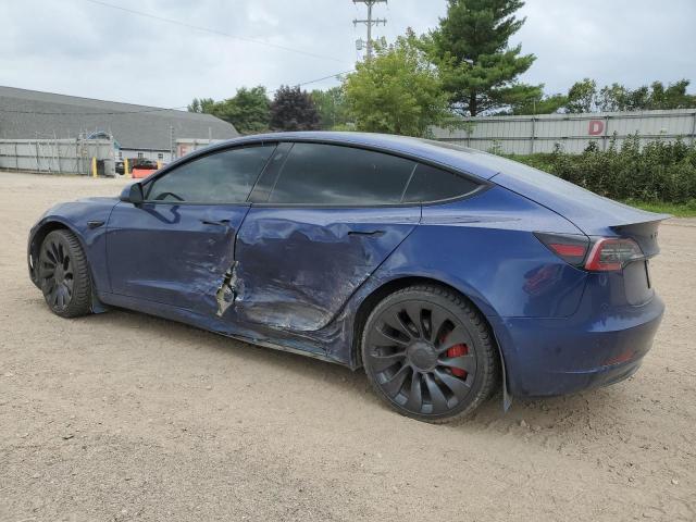 5YJ3E1ECXNF321737 - 2022 TESLA MODEL 3 Blau Foto 2