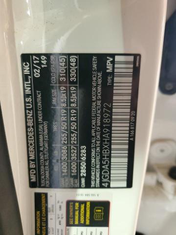 4JGDA5HBXHA918972 - 2017 MERCEDES-BENZ GLE 350 4MATIC WHITE photo 13