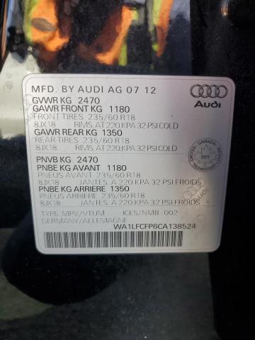 WA1LFCFP6CA138524 - 2012 AUDI Q5 PREMIUM PLUS BLACK photo 14