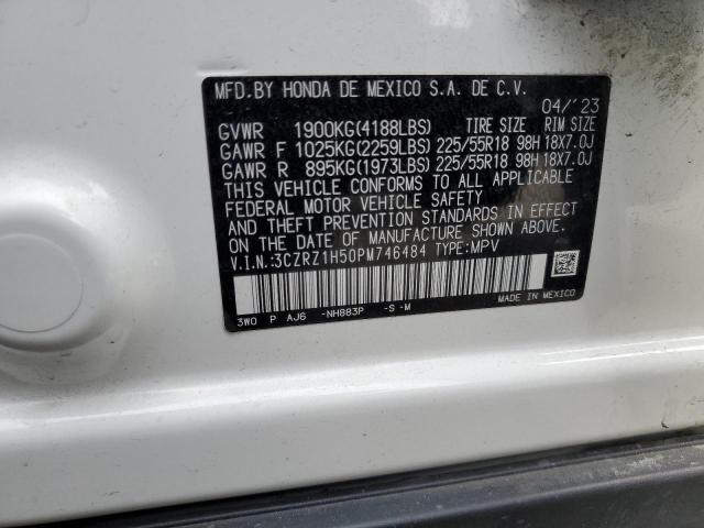 3CZRZ1H50PM746484 - 2023 HONDA HR-V SPORT WHITE photo 13