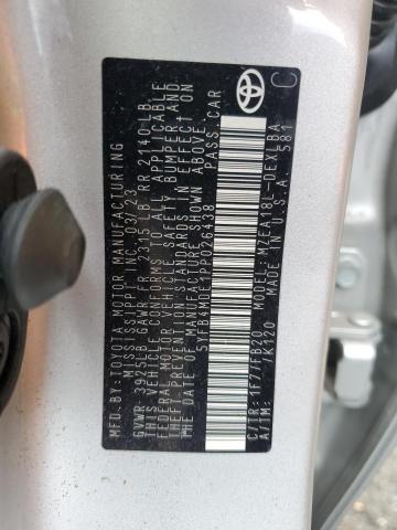 5YFB4MDE1PP026438 - 2023 TOYOTA COROLLA LE SILVER photo 12