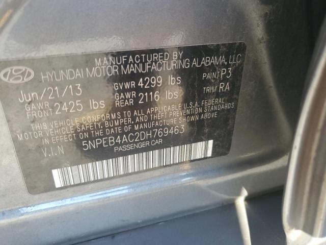 5NPEB4AC2DH769463 - 2013 HYUNDAI SONATA GLS GRAY photo 12