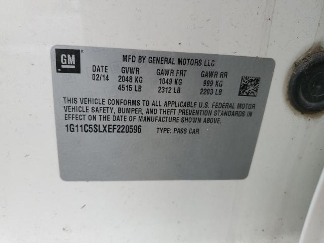 1G11C5SLXEF220596 - 2014 CHEVROLET MALIBU 1LT WHITE photo 12