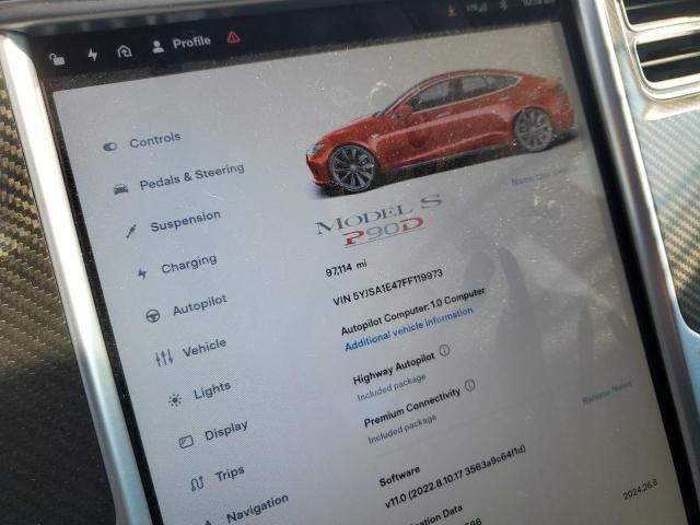 5YJSA1E47FF119973 - 2015 TESLA MODEL S 红色 照片 9