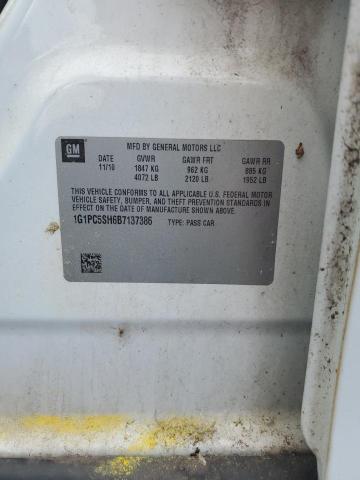 1G1PC5SH6B7137386 - 2011 CHEVROLET CRUZE LS Ақ фото 12