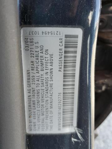 WVWVD63B14E292776 - 2004 VOLKSWAGEN PASSAT GLS BLUE photo 12