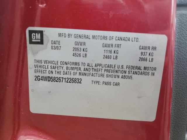 2G4WD582671226832 - 2007 BUICK LACROSSE CXL Burgund zdjęcie 13