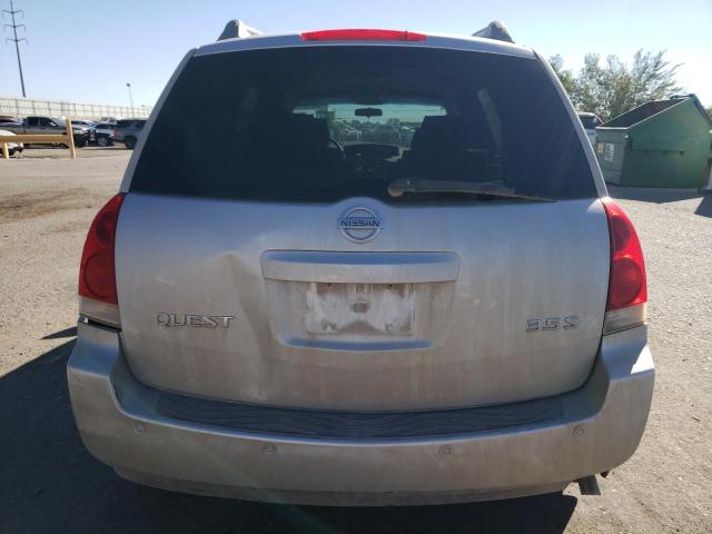 5N1BV28U65N116192 - 2005 NISSAN QUEST S SILVER photo 6