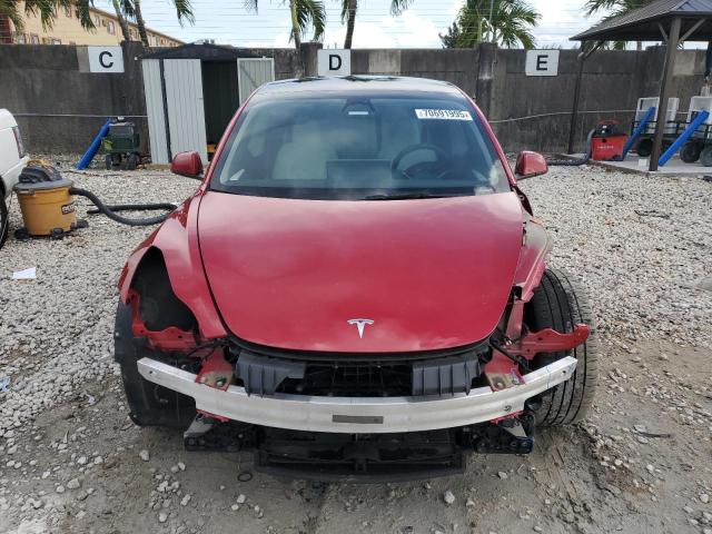 5YJ3E1EA1PF553693 - 2023 TESLA MODEL 3 Красный фото 5