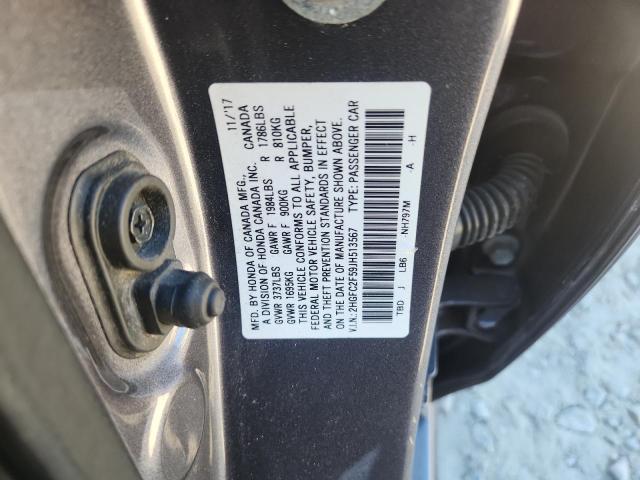 2HGFC2F59JH513567 - 2018 HONDA CIVIC LX Boz foto 12