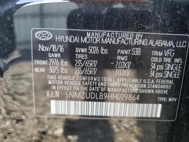 5NMZUDLB9HH029864 - 2017 HYUNDAI SANTA FE SPORT 黑色 照片 14