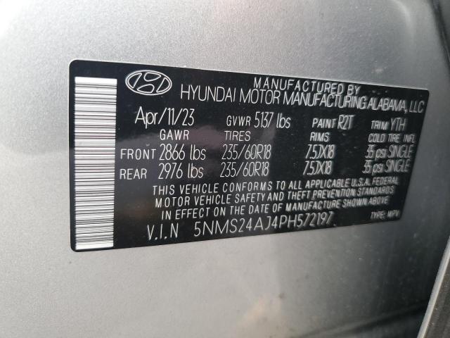 5NMS24AJ4PH572197 - 2023 HYUNDAI SANTA FE SEL SILVER photo 14