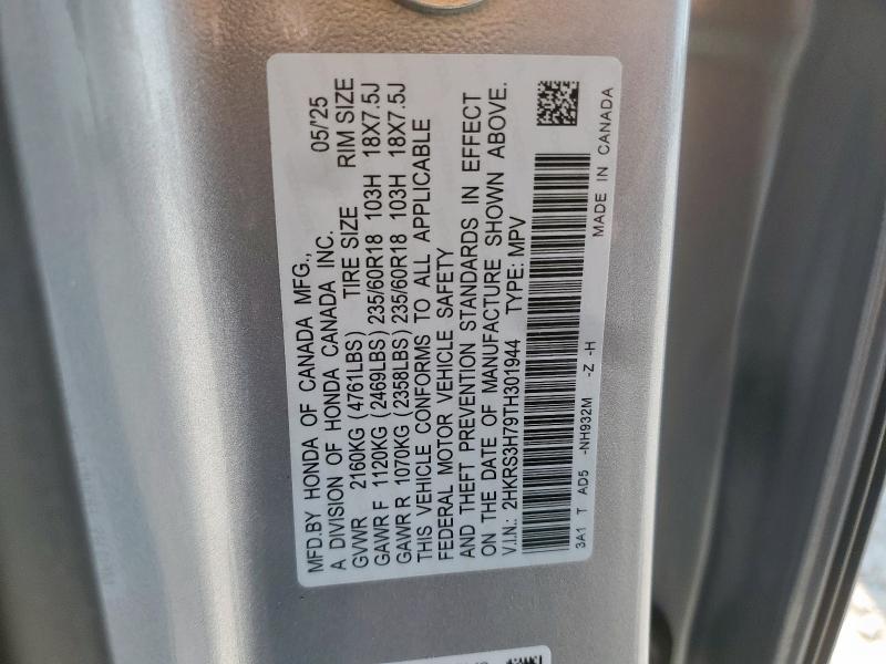 2HKRS3H79TH301944 - 2026 HONDA CR-V EXL Gümüş foto 13