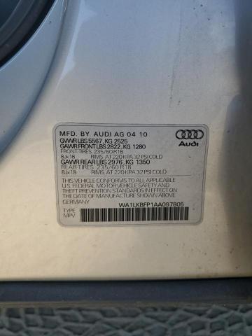 WA1LKBFP1AA097805 - 2010 AUDI Q5 PREMIUM PLUS 银色 照片 13
