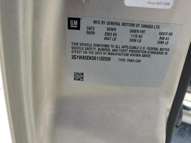 2G1WA5EK0A1102590 - 2010 CHEVROLET IMPALA LS BEIGE photo 13