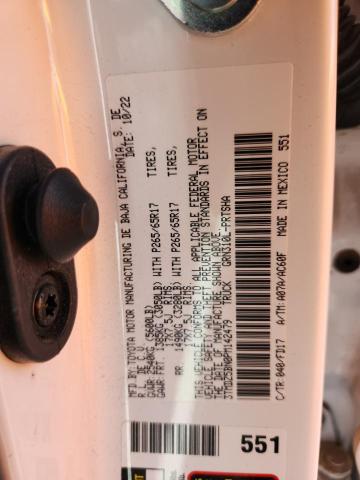 3TMDZ5BN0PM142479 - 2023 TOYOTA TACOMA DOUBLE CAB 白色 照片 12