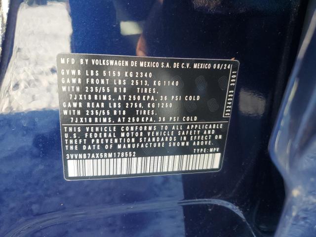 3VVNB7AX5RM178552 - 2024 VOLKSWAGEN TIGUAN SE 蓝色 照片 13